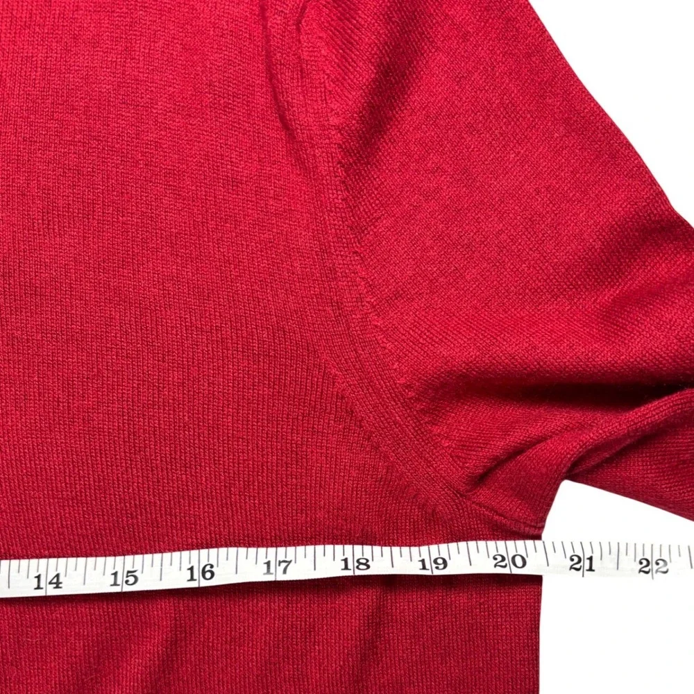Banana Republic Mens Red Silk Cashmere‎ Blend V-Neck Sweater Size M